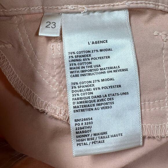 L’AGENCE NWT Margot High Rise Skinny Petal Jeans Size 23 Ankle Crop Stretch - Picture 6 of 10